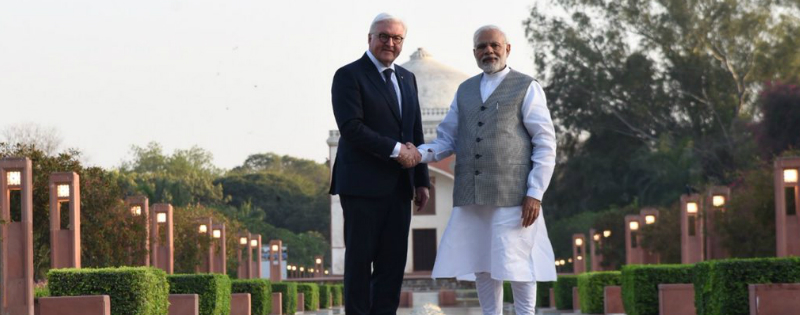 pm narendra modi or germany president walter ka rananitik rishton ki majbooti par jor