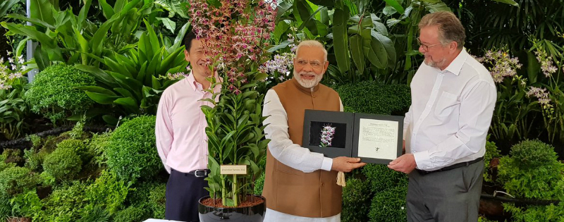 singapore me pm modi ke sammaan me orchid ka naam modi ke naam par rakha